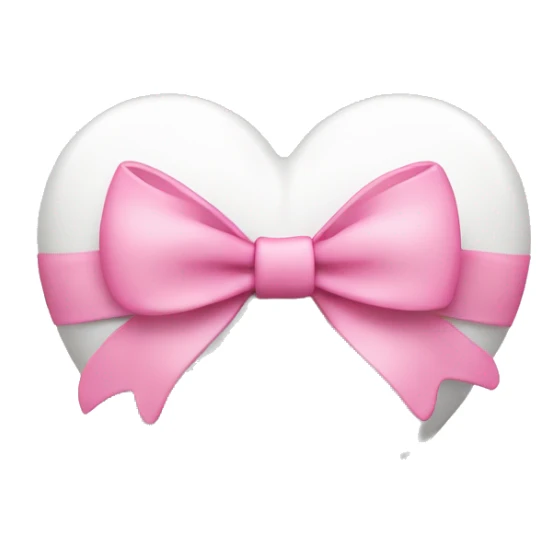 white heart with pink bow sticker