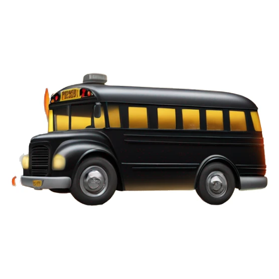 Side view shiny Batman’s black with hot rod flames 1956 ghost busters accessorized school bus sticker