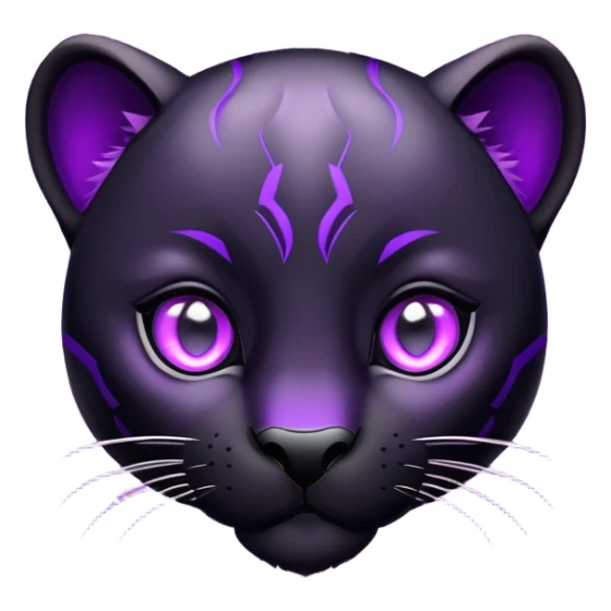 cute black panther with glowing purple eyes sticker