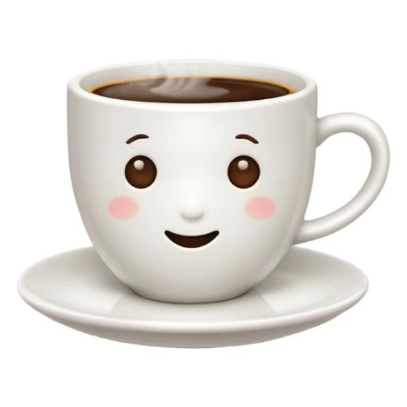 an adorable white cup of coffee sticker