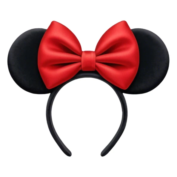 Minnie Mouse Ears in black with a red bow sticker