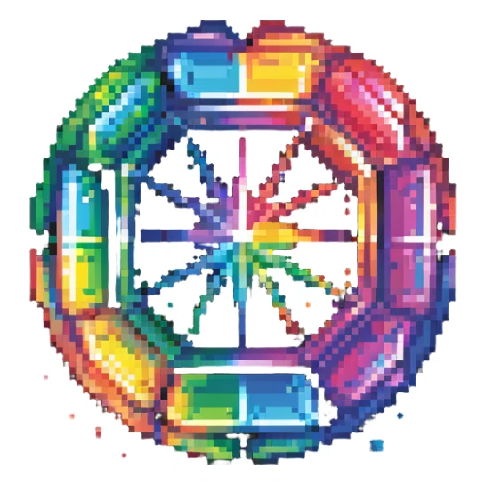 Exclusive member crystal with rainbow prism effect and floating particles sticker