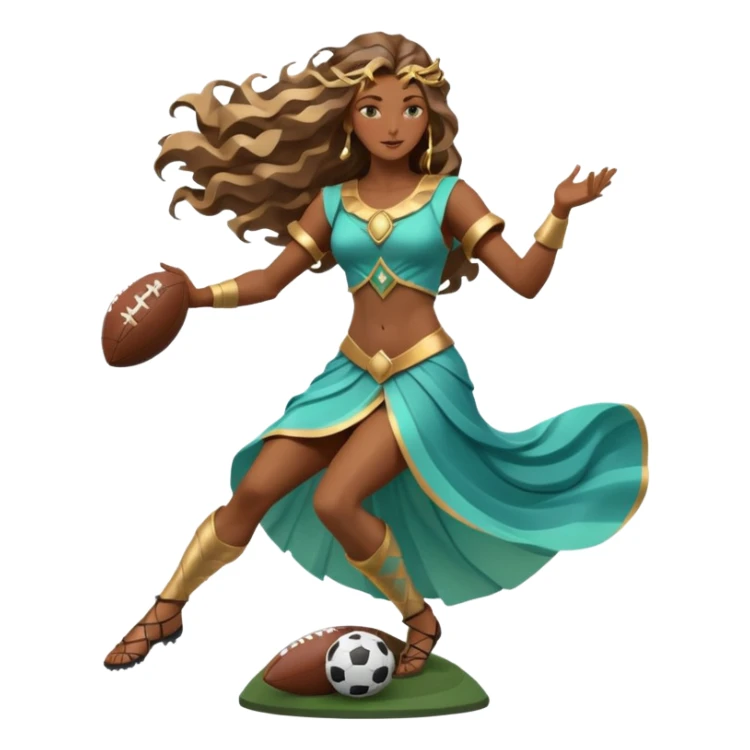 fantasy magic tarot card low poly goddess football sticker
