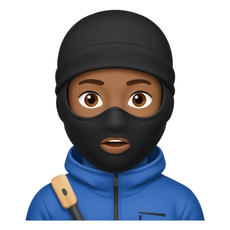 A black male in a ski mask sticker