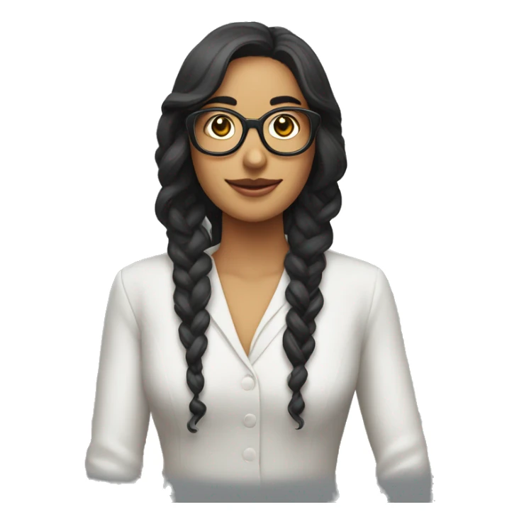 chica morena con rulos y lentes  sticker