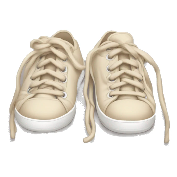 cozy beige sneakers with untied laces sticker