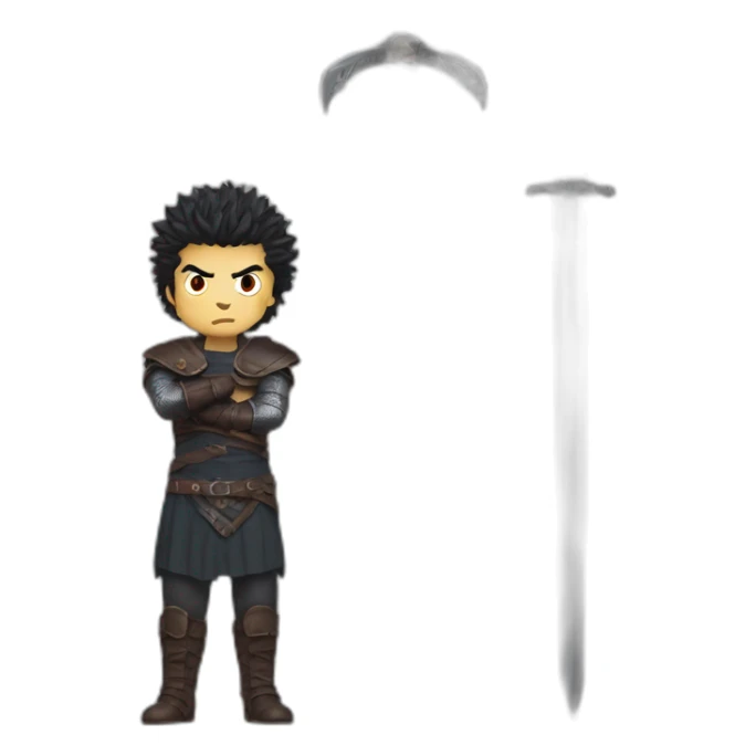 angry berserk guts carrying huge sword without guard sticker