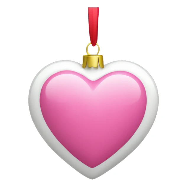 pink heart shaped christmas ornament  sticker