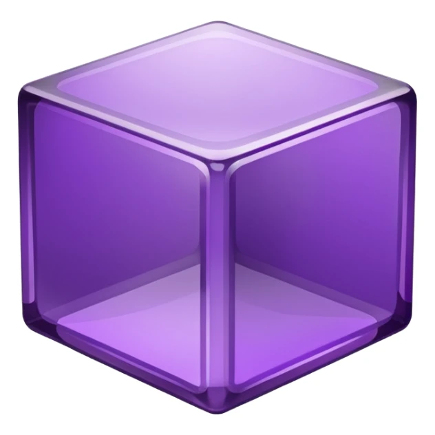 purple cube inside another glass cube isometric view sticker