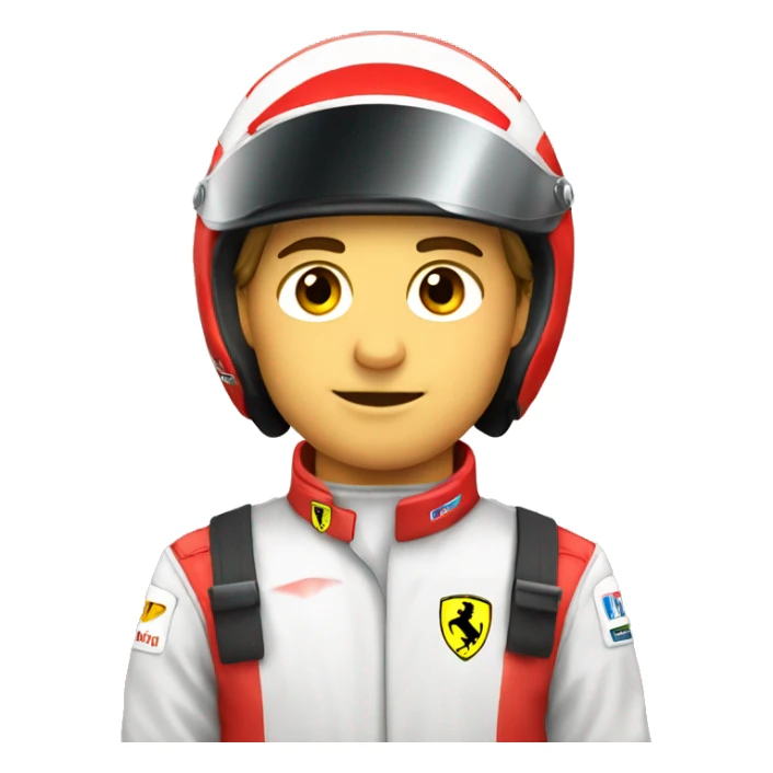 ferrari male racecar driver with helmet sticker
