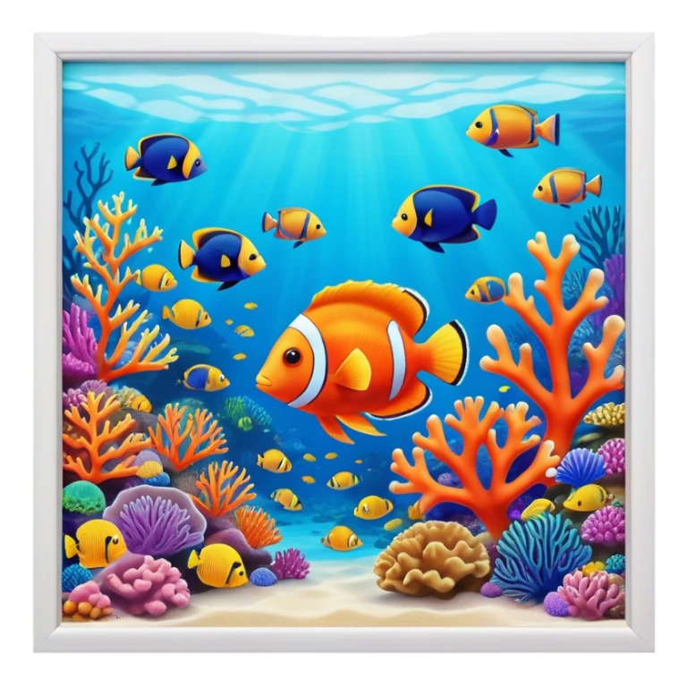 Great Barrier Reef Landmark Emoji – Featuring colorful coral formations and tropical fish. sticker