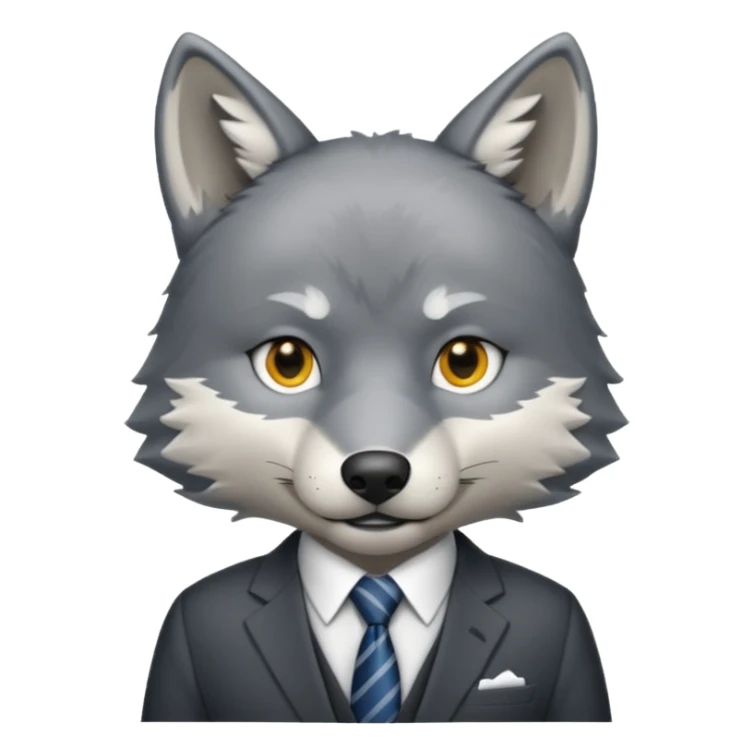 wolf in business suit (without whiskers) sticker