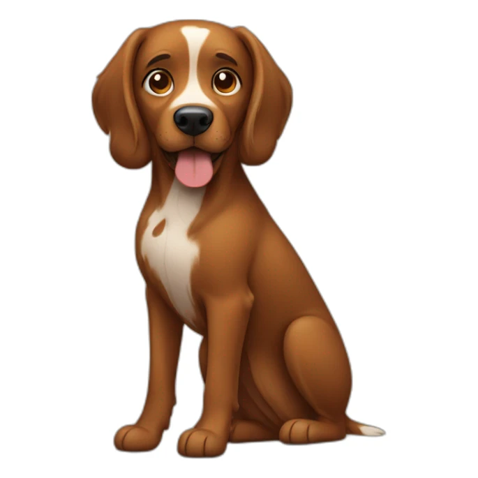 brown dog with hair spots and then bold sticker