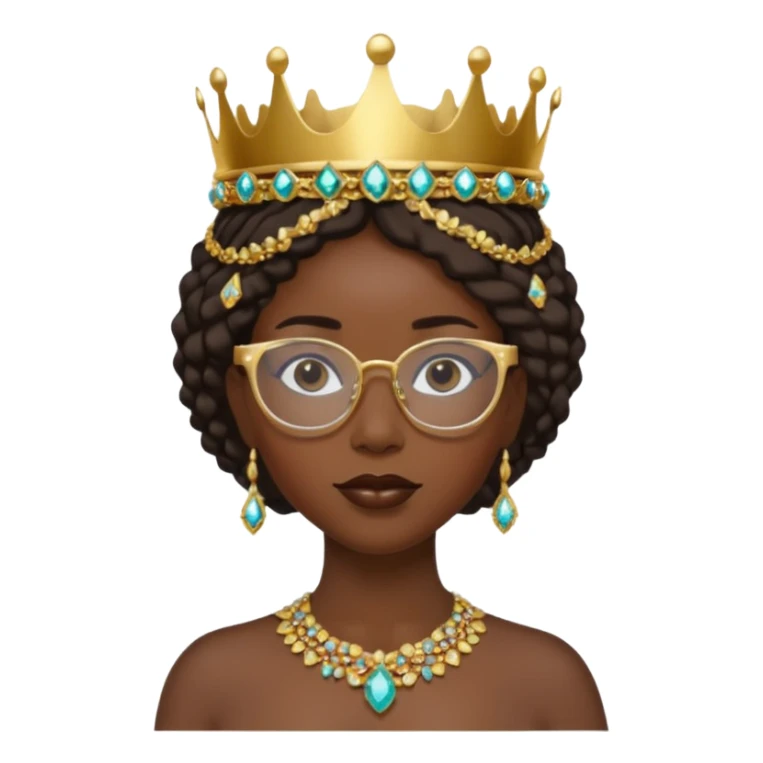 black queen with glassess and crown sticker