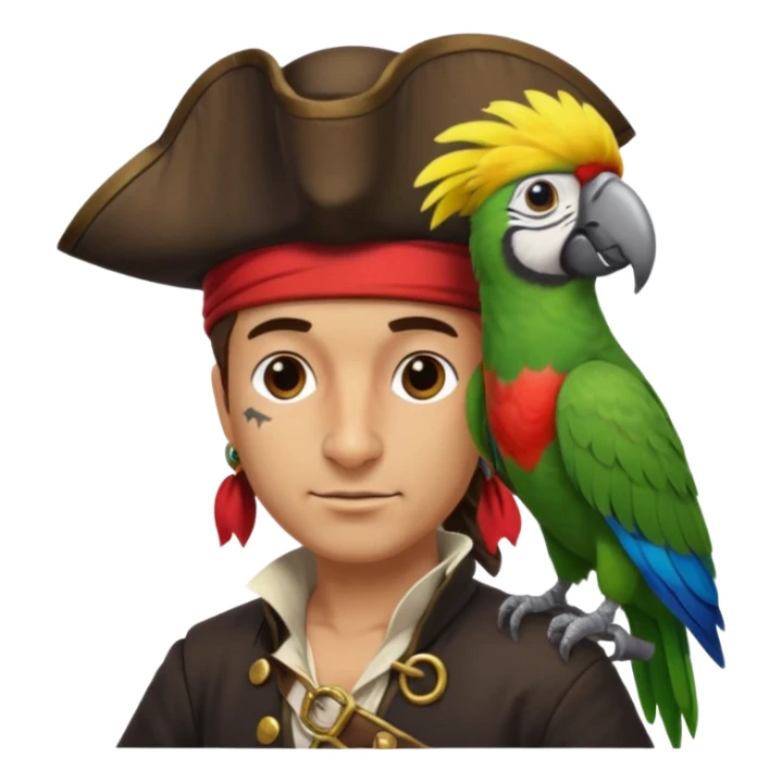 pirate and parrot sticker