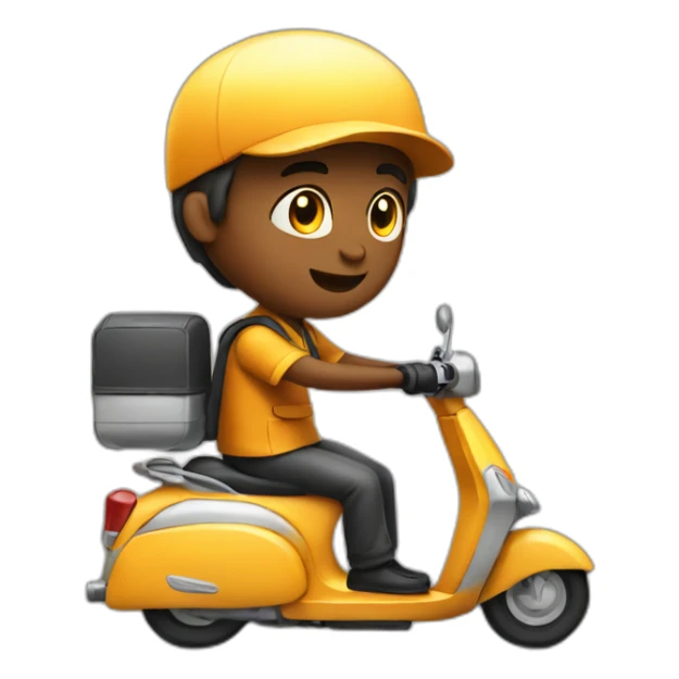 Food Delivery boy on scooter sticker