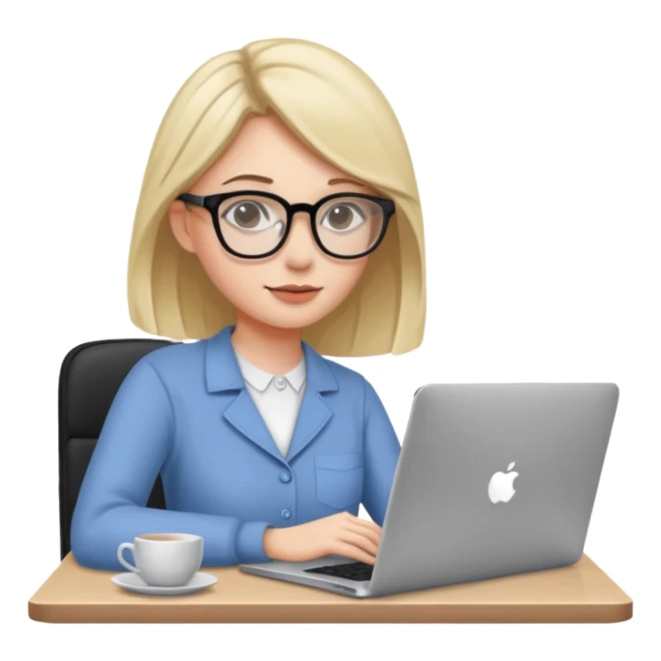 Young woman in front of laptop working from home sticker