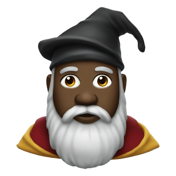 a fat bearded black man wearing wizard's attire sticker