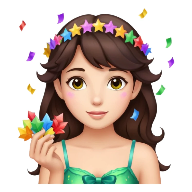 Beautiful Birthday Confetti fairy brunette sticker