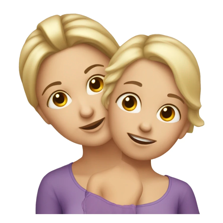 Caucasian mother and daughter sticker