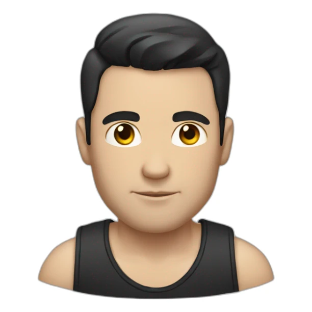 white man with short dark hair, arm tatoos sticker