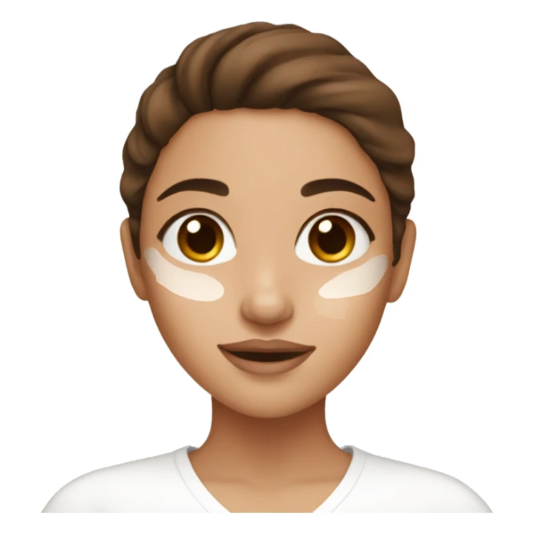 girl with brown hair doing skincare sticker