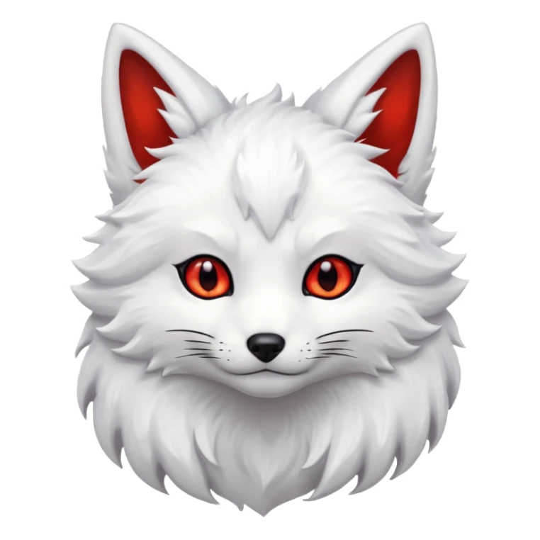 white kitsune with red eyes sticker