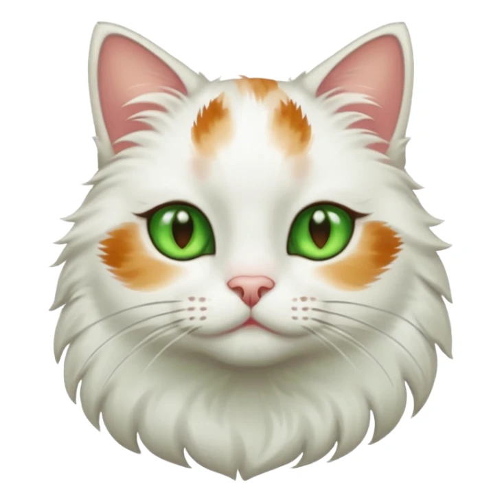 Gato blanco con manchas cafés y ojos verdes  sticker