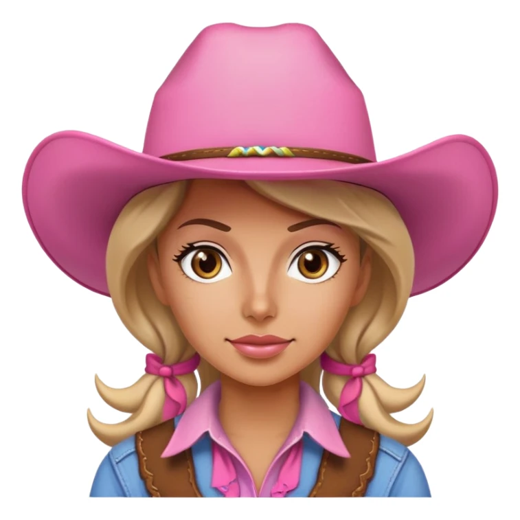 Cowgirl with pink hat sticker