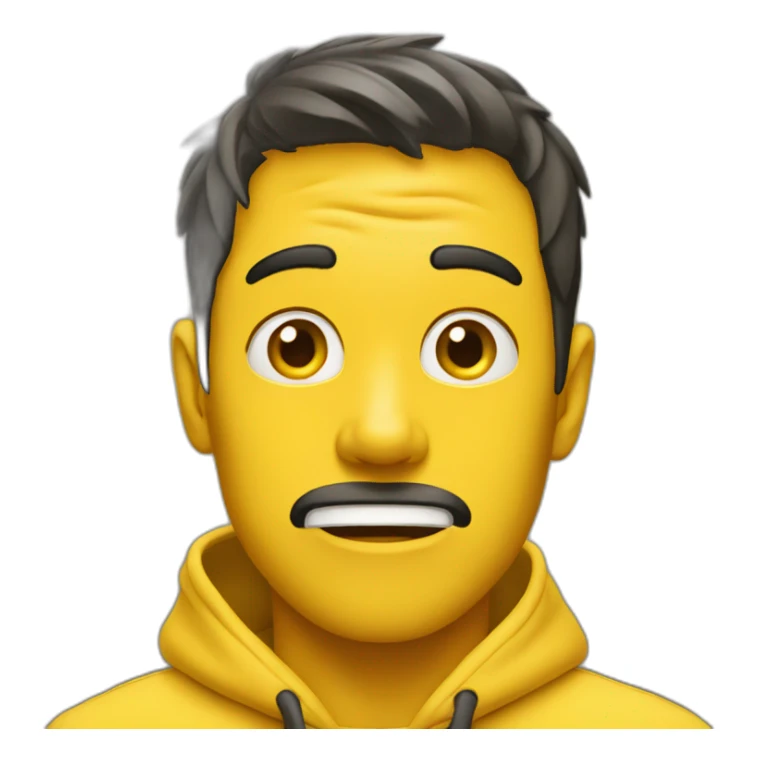 guy in a yellow hoodie is shocked sticker