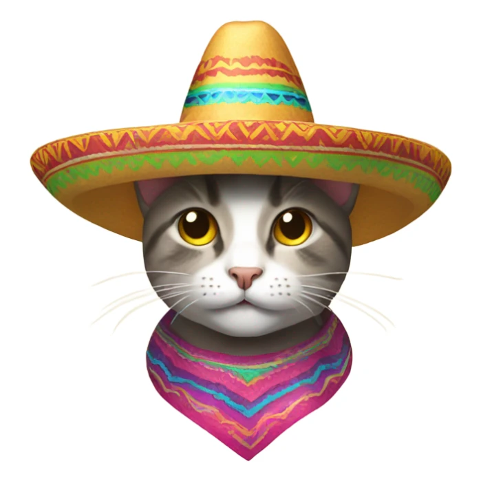 Cat wearing a sombrero  sticker