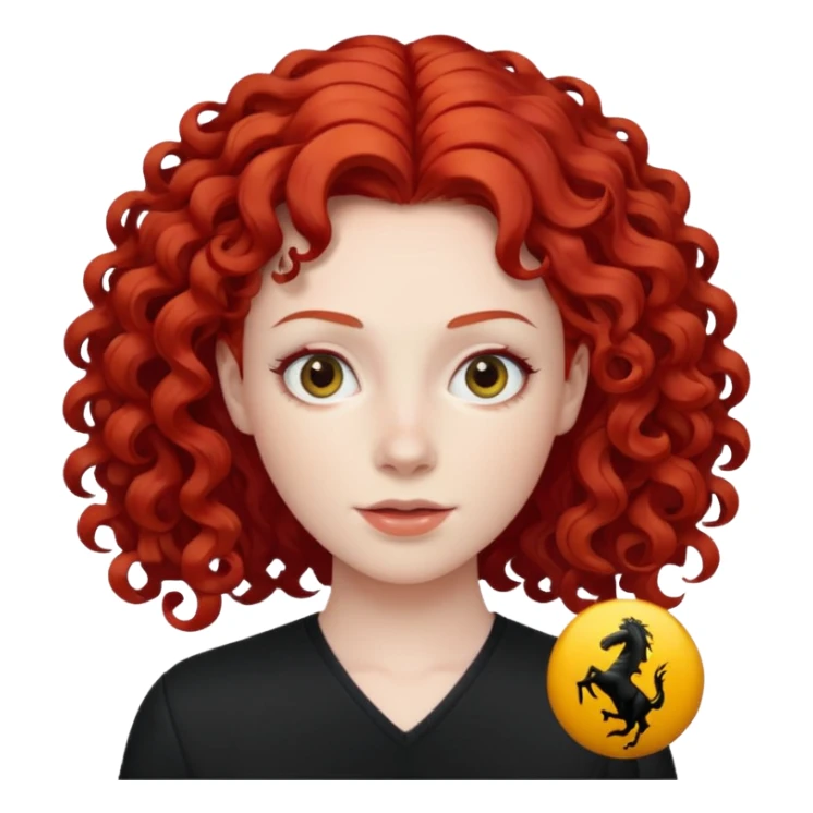 curly ferrari red hair sticker