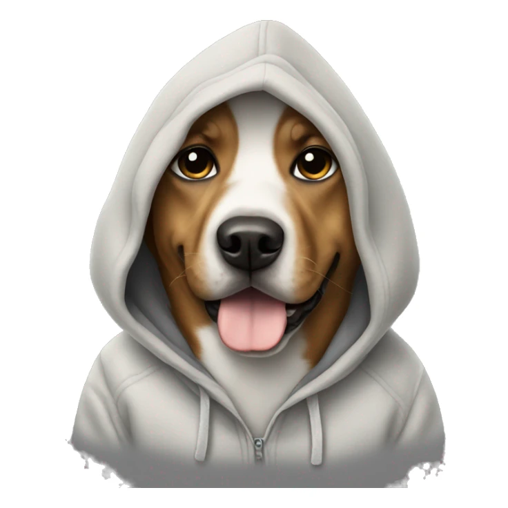 Dog wearing hoodie sticker