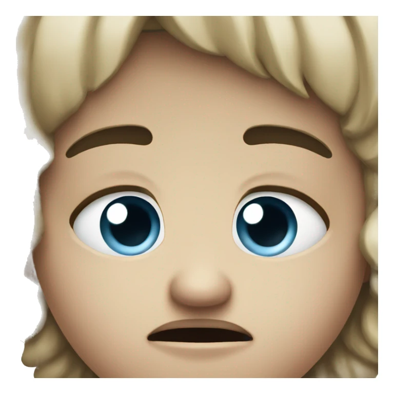 teary eyes with angry smile  sticker