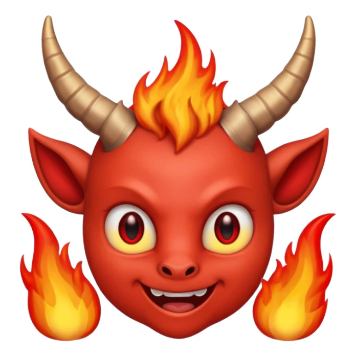 Diablito con ojos de fuego sticker