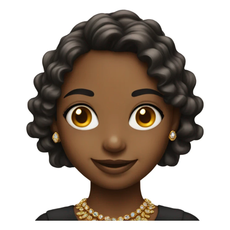 smiling girl portrait with jewelry sticker