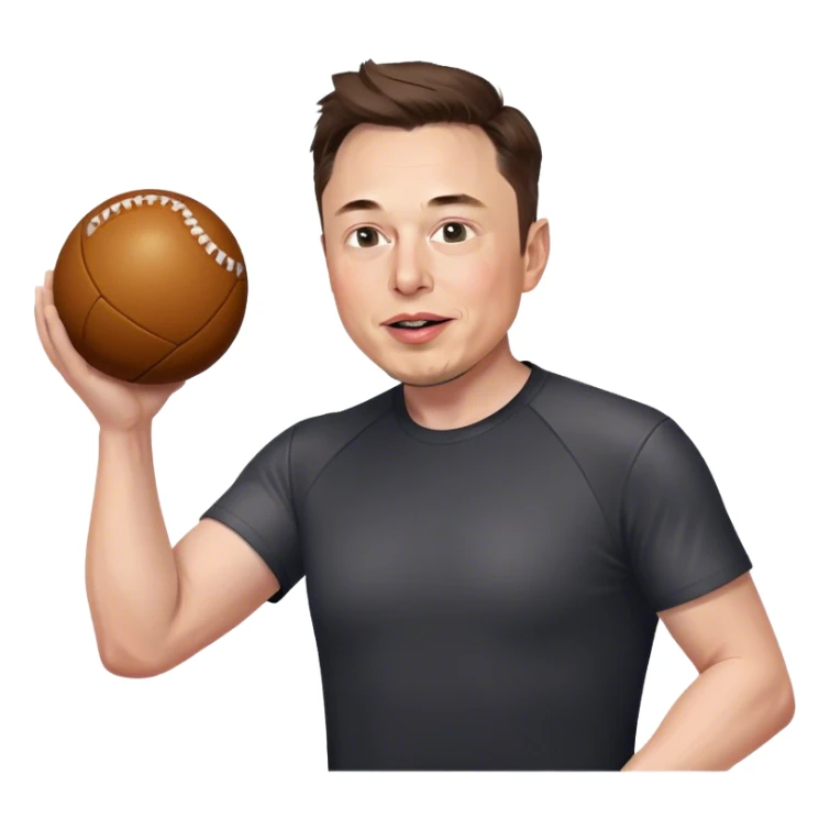 Elon Musk throwing a ball straight up sticker