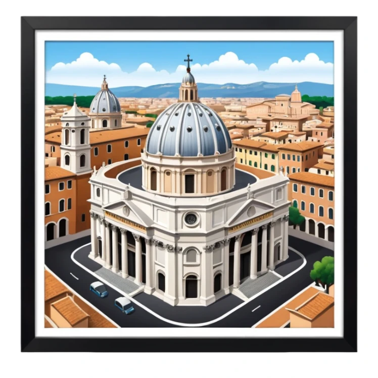 saint peter's church rome no frame, aereal view from up sticker