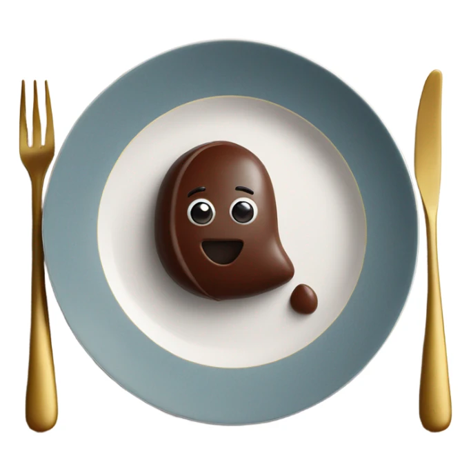 chocolate quenelle on plate sticker