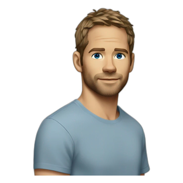 actor paul walker blue eyes with a t-shirt on sticker