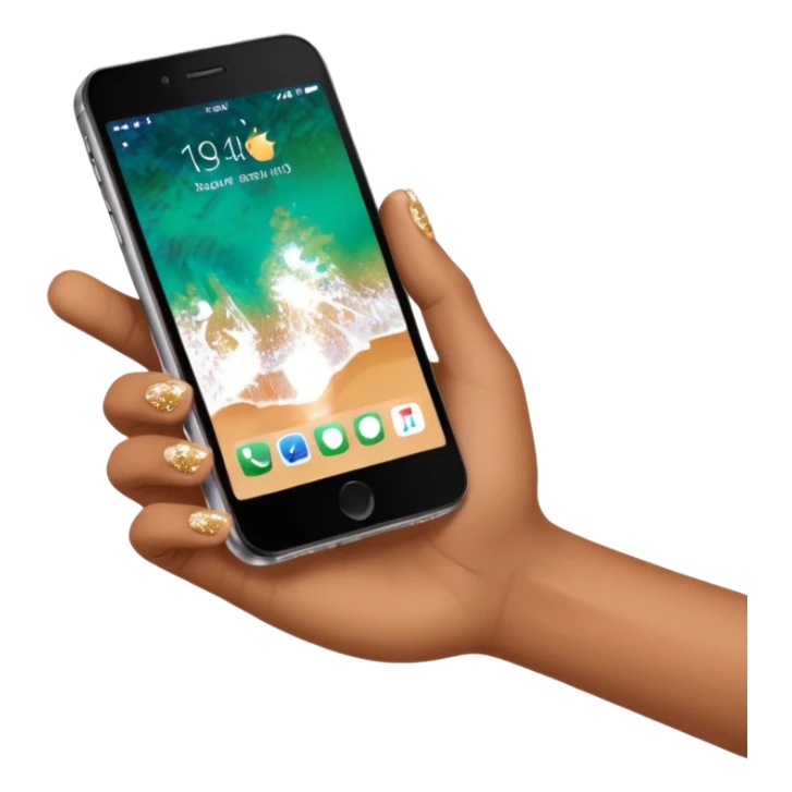 hand putting a phone aside with sparkles sticker