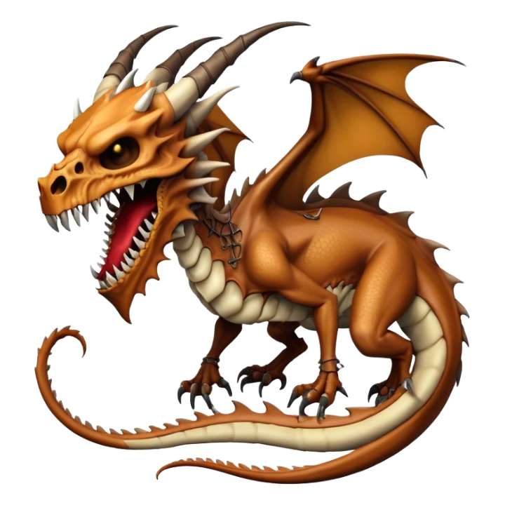 Dragon with a dragon-cadaver-skull face (full body) sticker