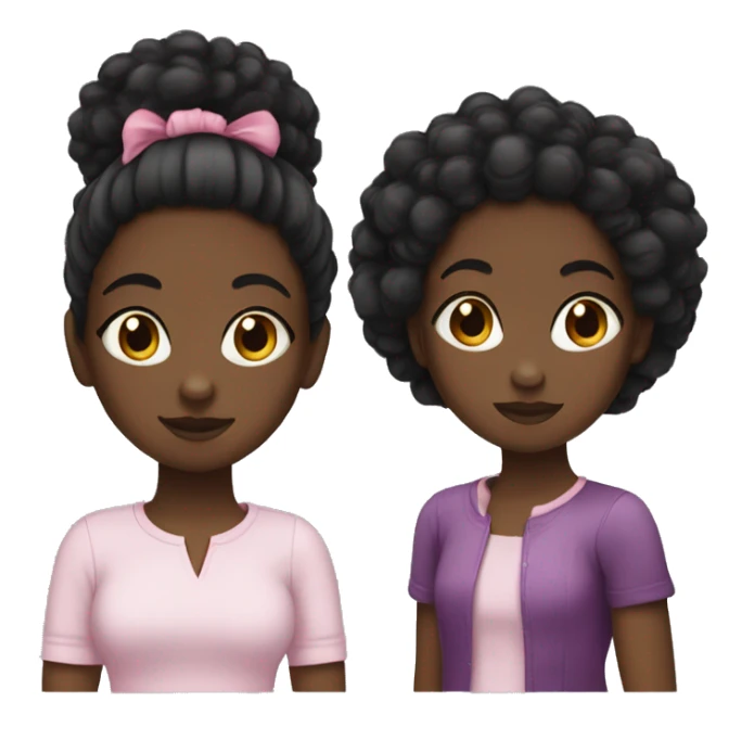 Black girl with two Afro puffs sticker