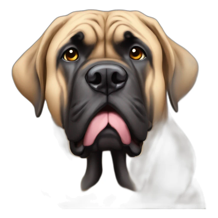 Curious English mastiff stare love mom sticker