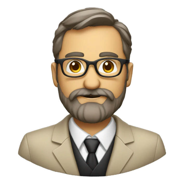 profesor con barba y gafas pasta grandes i negras sticker