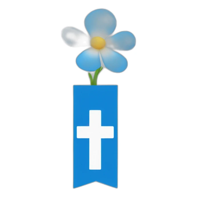 blue flag with 4 lys fower and white cross sticker