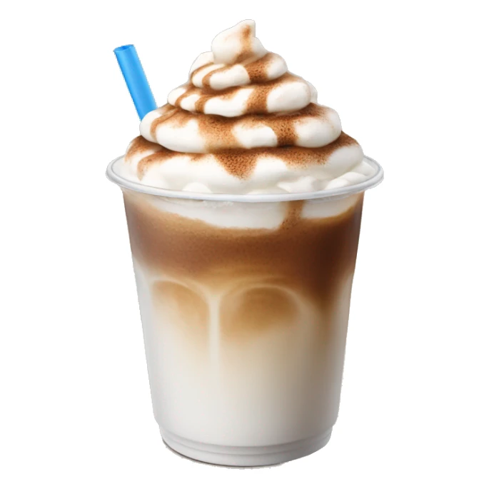 Iced coffee with cinnamon powder on whipped cream sticker