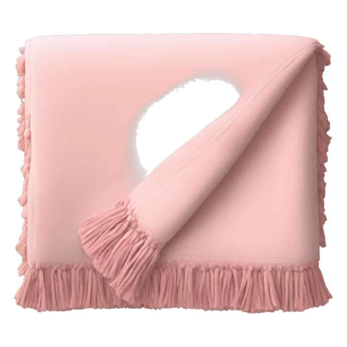 Light pink blanket with pink tassels, folded  sticker