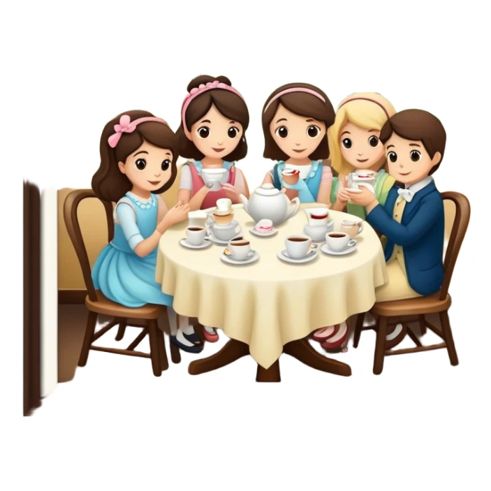 tea party in a coffee shop  sticker