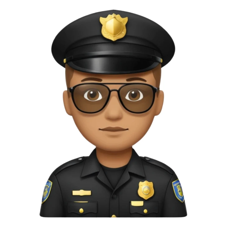 police wear black uniform and black sunglasses sticker